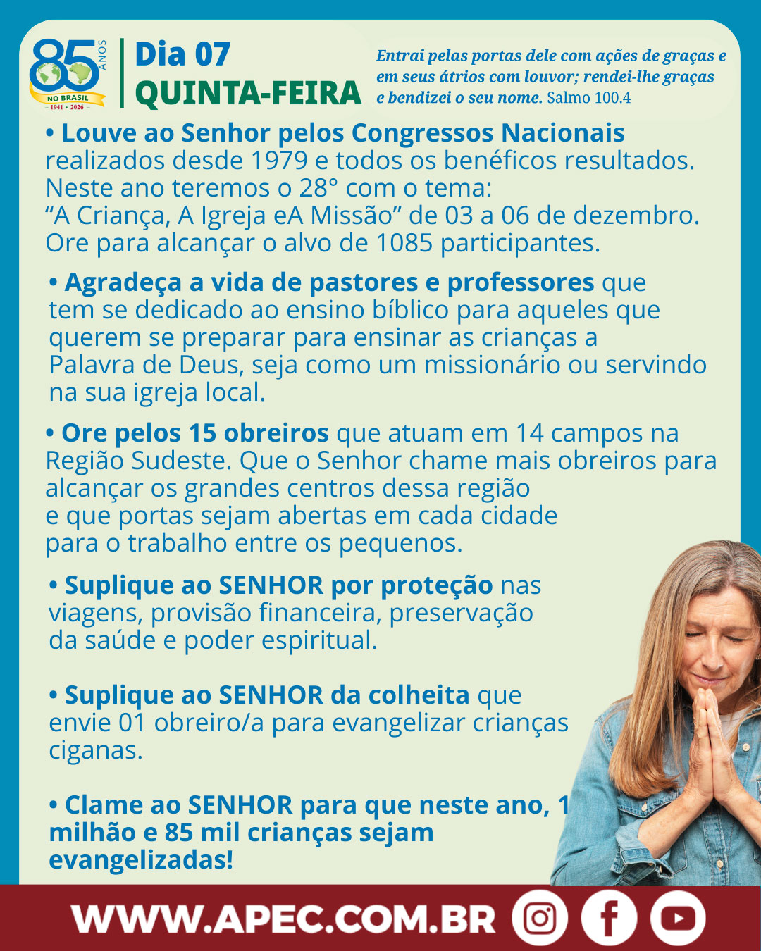 Dia 07 Quinta-feira